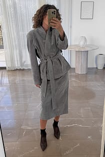 Faux Suede Midi Skirt