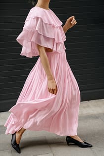 Gathered Volume Maxi Skirt