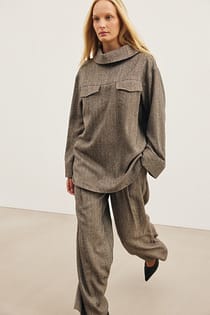 High Neck Pocket Detail Shirt