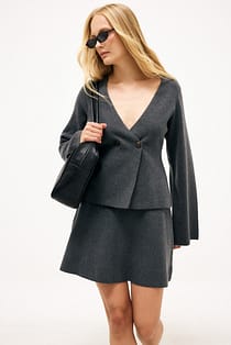Knitted Flared Mini Skirt