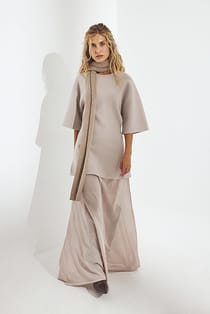 Knitted Sheer Flowy Maxi Skirt