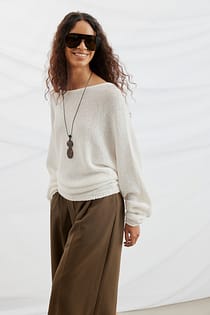 Knitted Tape Yarn Sweater