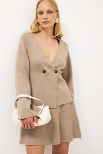 Knitted Wide Sleeve Fitted Cardigan