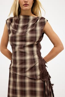 Lace Detail Checked Top