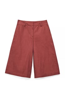 Bermudas de tiro medio de mezcla de lino