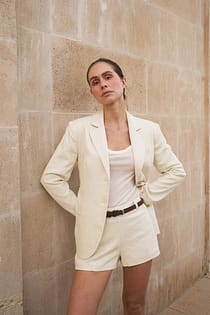 Linen Blend Mini Shorts
