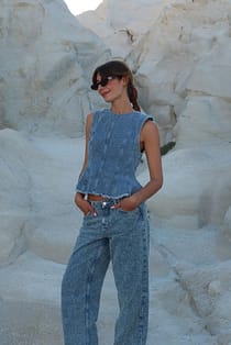 Structured Detail Denim Top