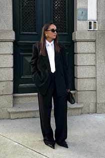 Double Breasted Oversized Herringbone Blazer
