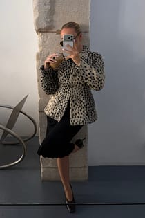 Jacke mit Kunstpelzprint