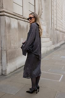 Midi Rinestone Beaded Skirt