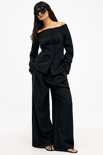 Tailored Wide Leg Linen Pants