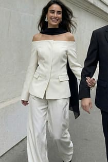 Off Shoulder Sculpted Blazer