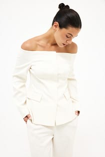 Off Shoulder Sculpted Blazer