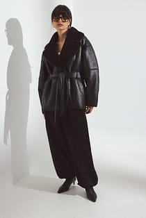 Oversized Belted Bonded Jacket
