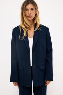 Oversized Twill Blazer