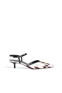 Leder-Pumps mit Print