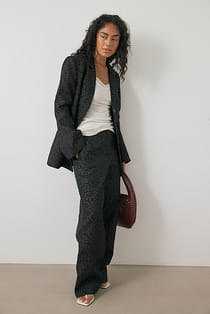 Straight Leg Structured Mid Waist Pants