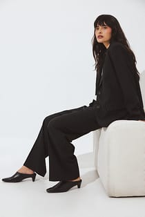 Straight Low Waist Structured Suit Pants