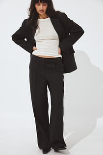 Straight Low Waist Structured Suit Pants