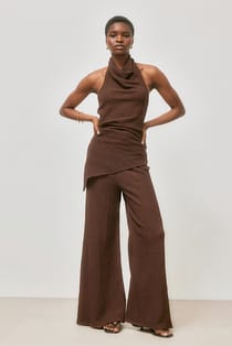 Structured Wide Leg Trousers
