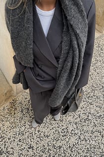 Oversized Double Breasted Wool Blend Blazer