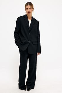 Mid Waist Flared Twill Pants