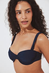 Wide Strap Draped Bikini Bra