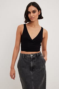 Wrap Detail Rib Singlet