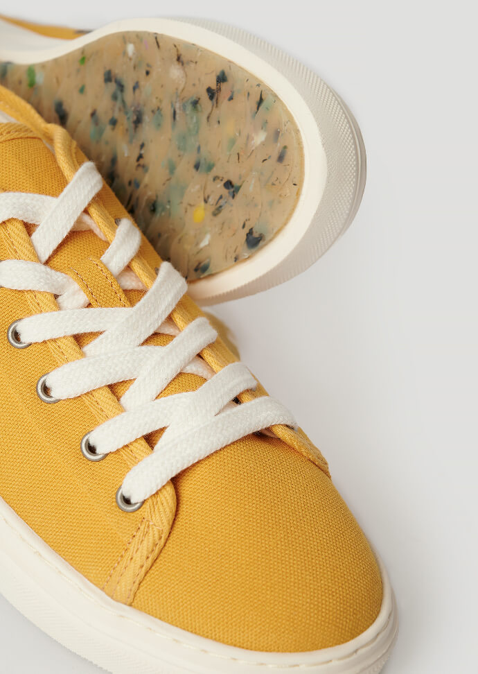 Shoes from ocean plastic waste