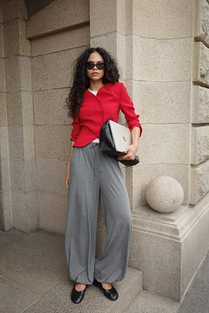 Grey Melange Pantalon ballon de détente