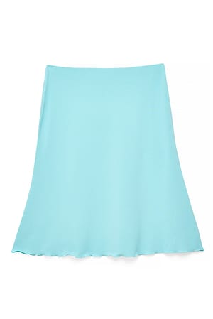 Blue Knee Length Jersey Skirt