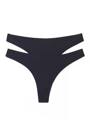 Black 2-pack Onzichtbare String