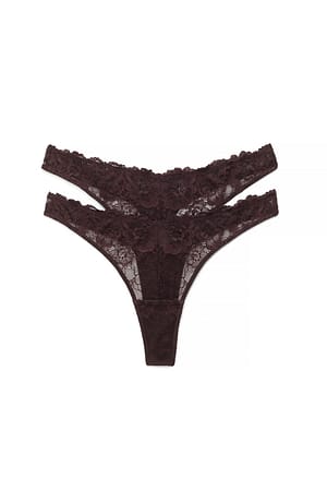 Dark Brown 2-pakning V-form Tanga
