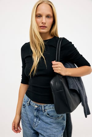 Black Haut en jersey 3/4