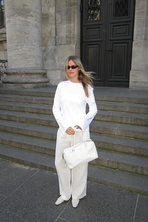 White Oversized långärmad t-shirt