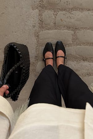 Black Strap Detail Ballerinas