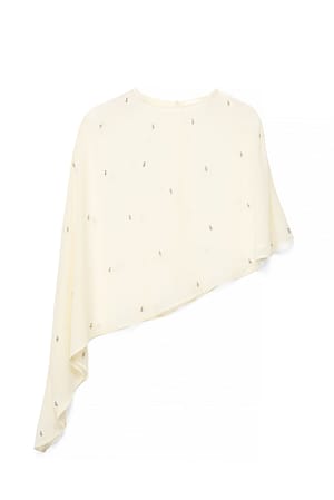 Yellow Asymmetrisk top med rhinsten
