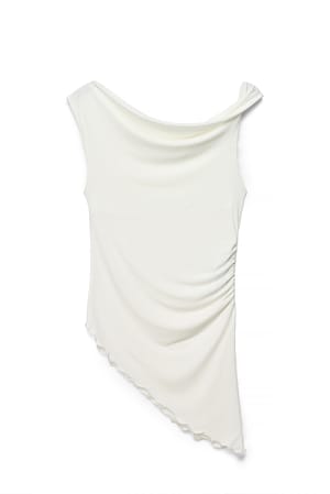 Greige Asymmetrisk topp i jersey