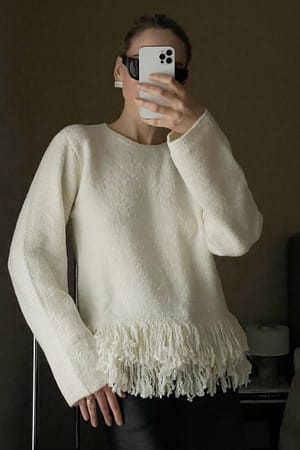 Offwhite Pull en maille à franges