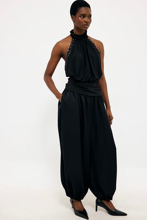Black Ballon-Satin-Hose