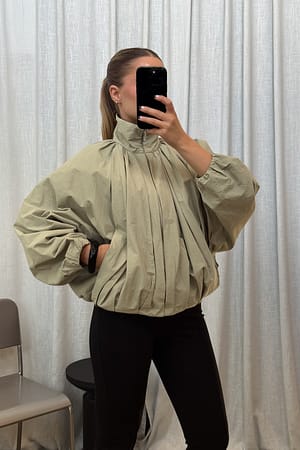 Beige Batwing Sleeve Jacket