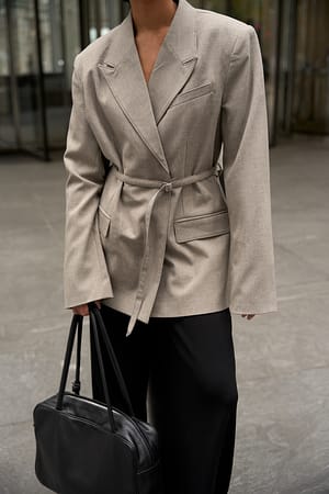 Greige Bælte Regular Blazer