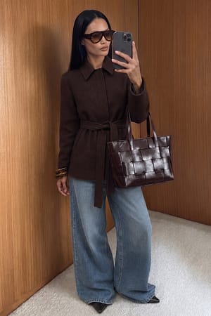 Brown Belted Short Coat