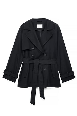 Black Bæltekort trenchcoat