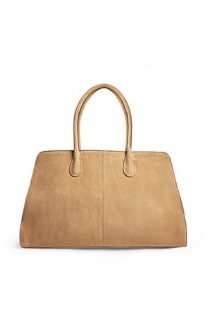 Sand Big Suede Tote Bag
