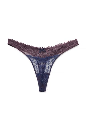 Multicolor Block Color Regular Thong