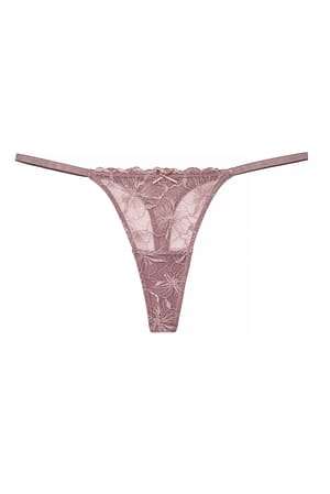 Dusty Lilac Bow Detailed Tanga