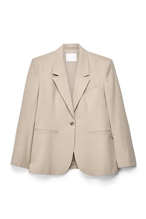 Light Beige Oversized blazer med spennedetaljer