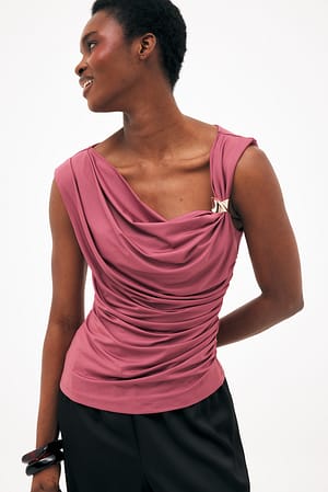 Dusty Pink Ærmeløs top med spændedetalje