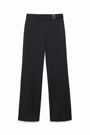 Black Rechte broek met gespdetail